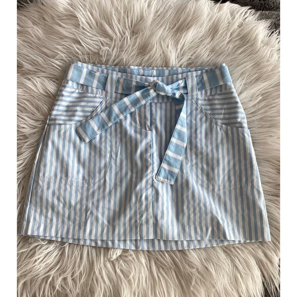 Nike Women's Golf‎ Tour Performance Striped Skort 2 Piece White Blue Size 6 - Picture 1 of 10